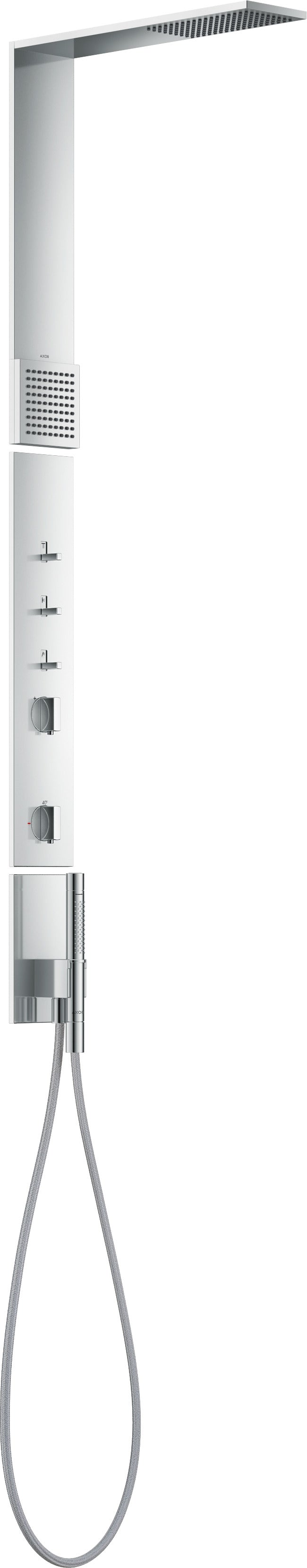 AXOR ShowerComposition Shower panel with thermostat, overhead shower 110/220 1jet and shoulder shower