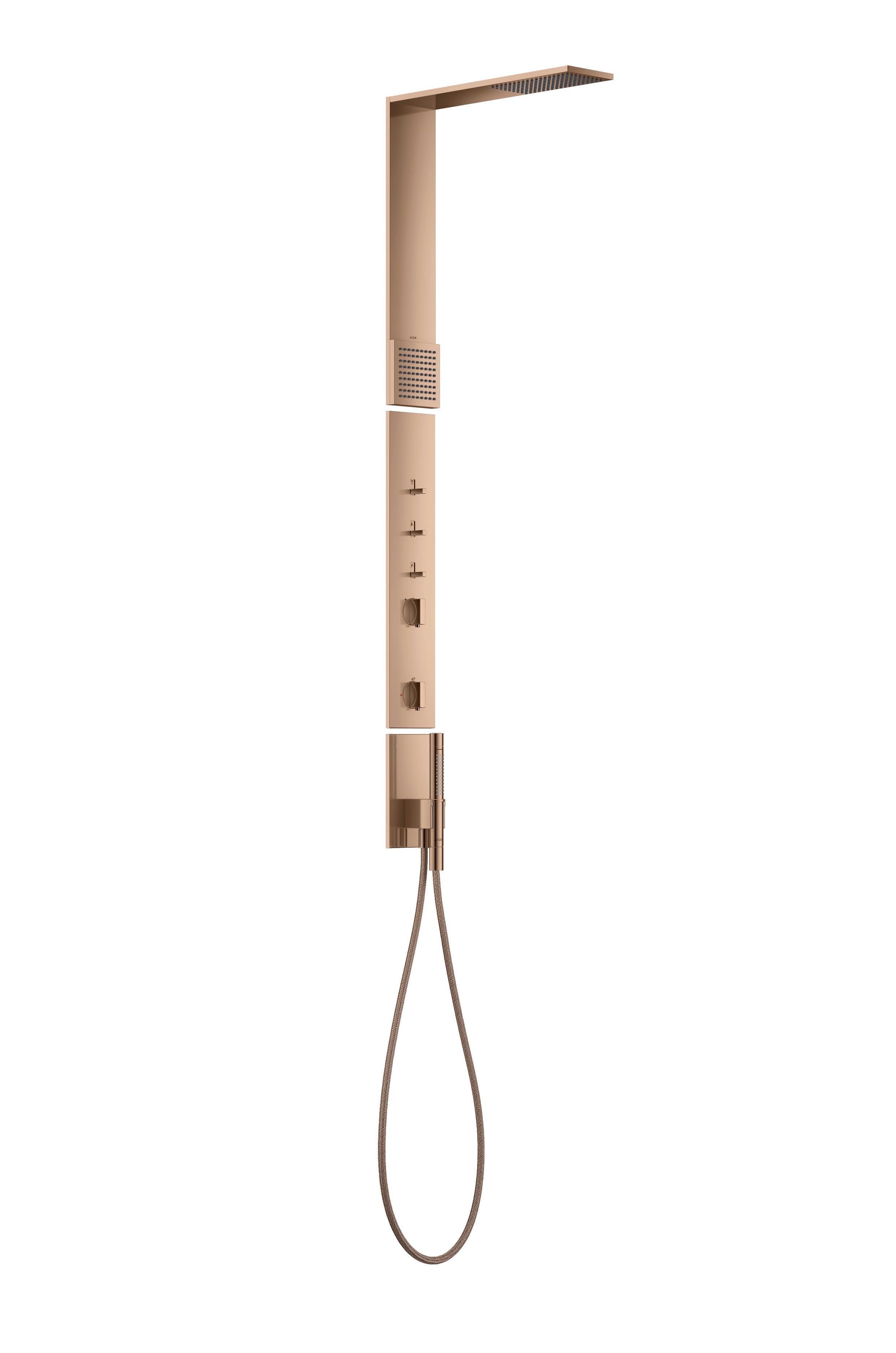 AXOR ShowerComposition Shower panel with thermostat, overhead shower 110/220 1jet and shoulder shower