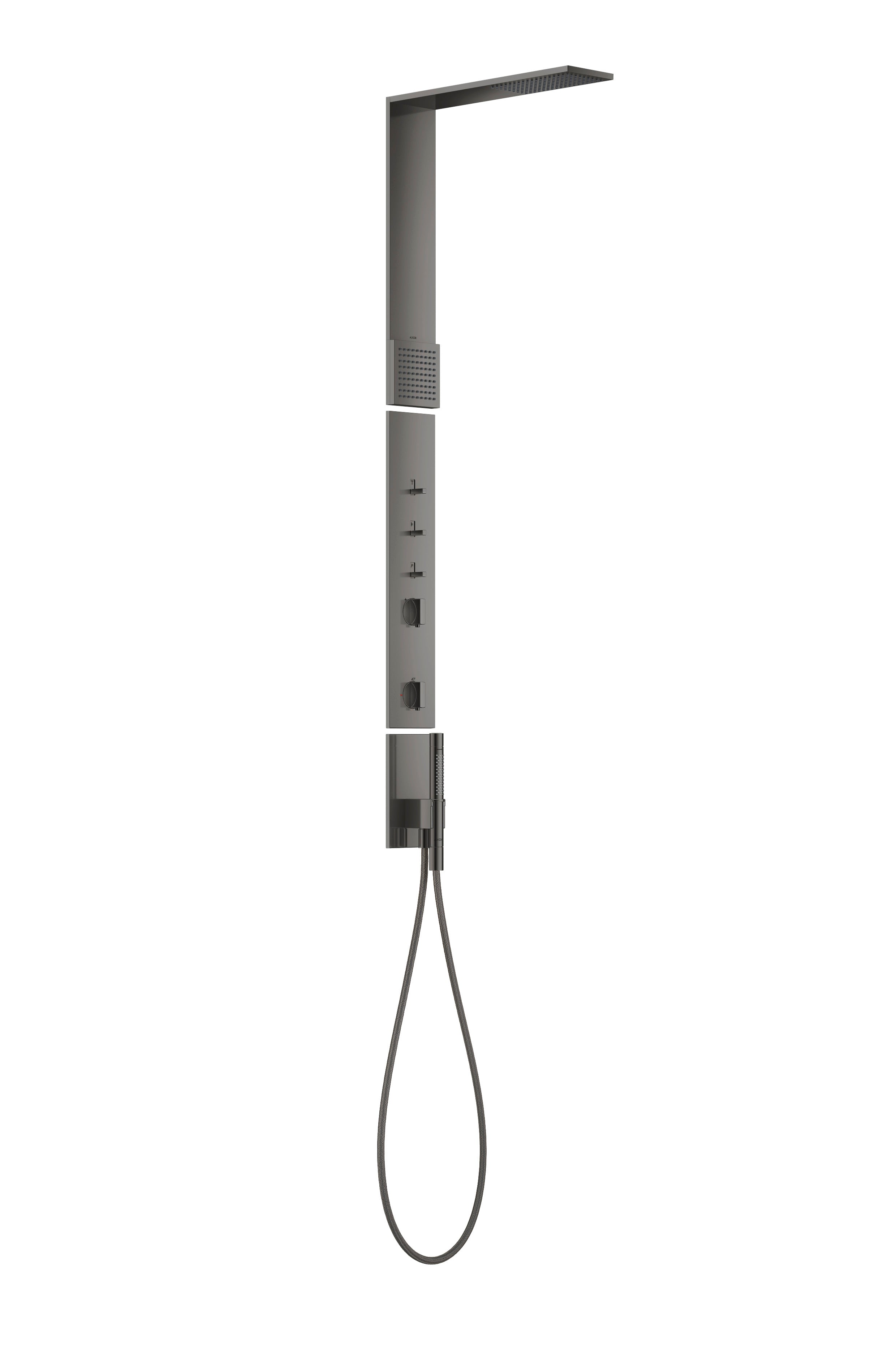 AXOR ShowerComposition Shower panel with thermostat, overhead shower 110/220 1jet and shoulder shower