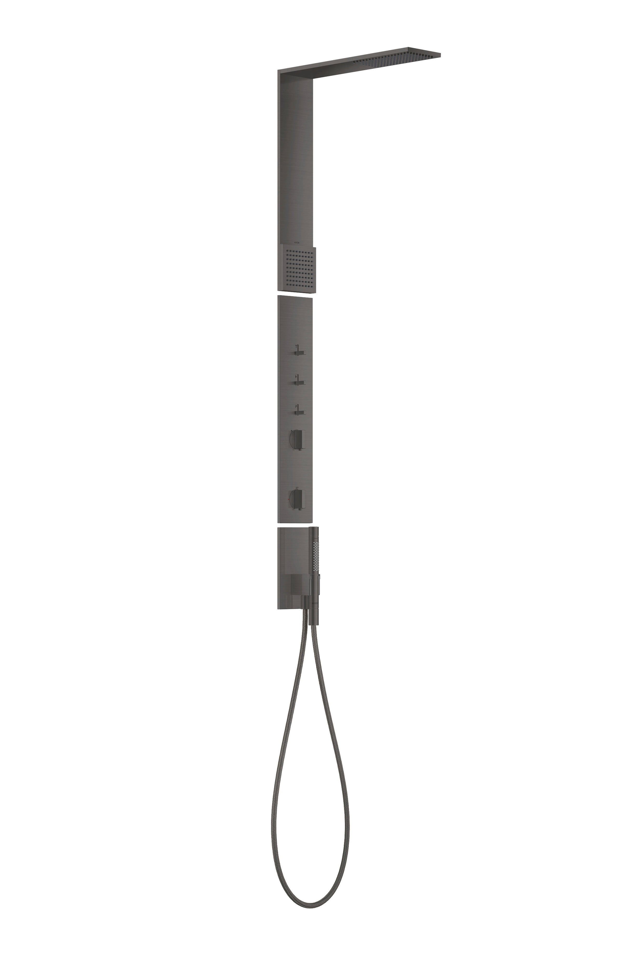 AXOR ShowerComposition Shower panel with thermostat, overhead shower 110/220 1jet and shoulder shower