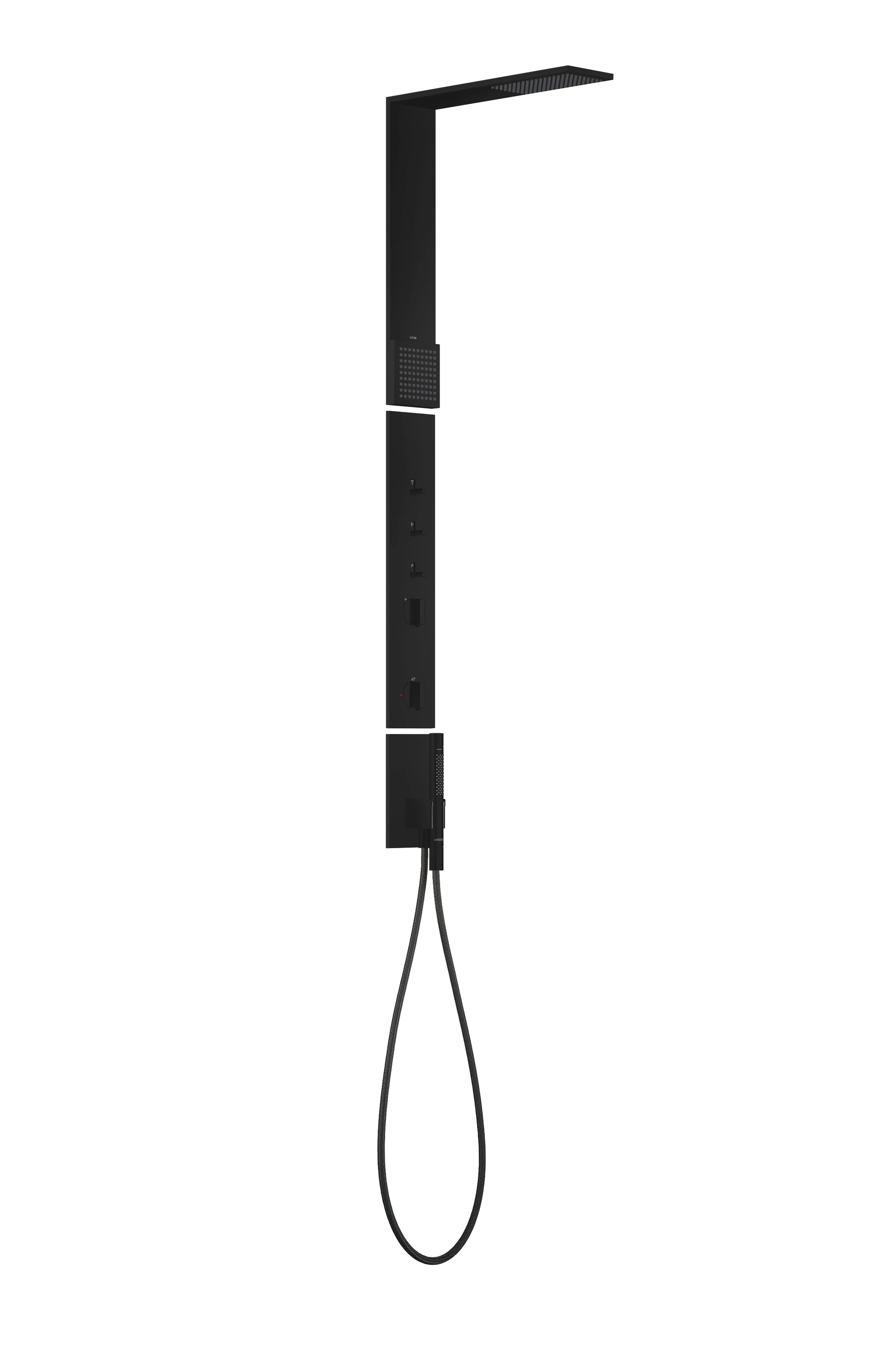 AXOR ShowerComposition Shower panel with thermostat, overhead shower 110/220 1jet and shoulder shower