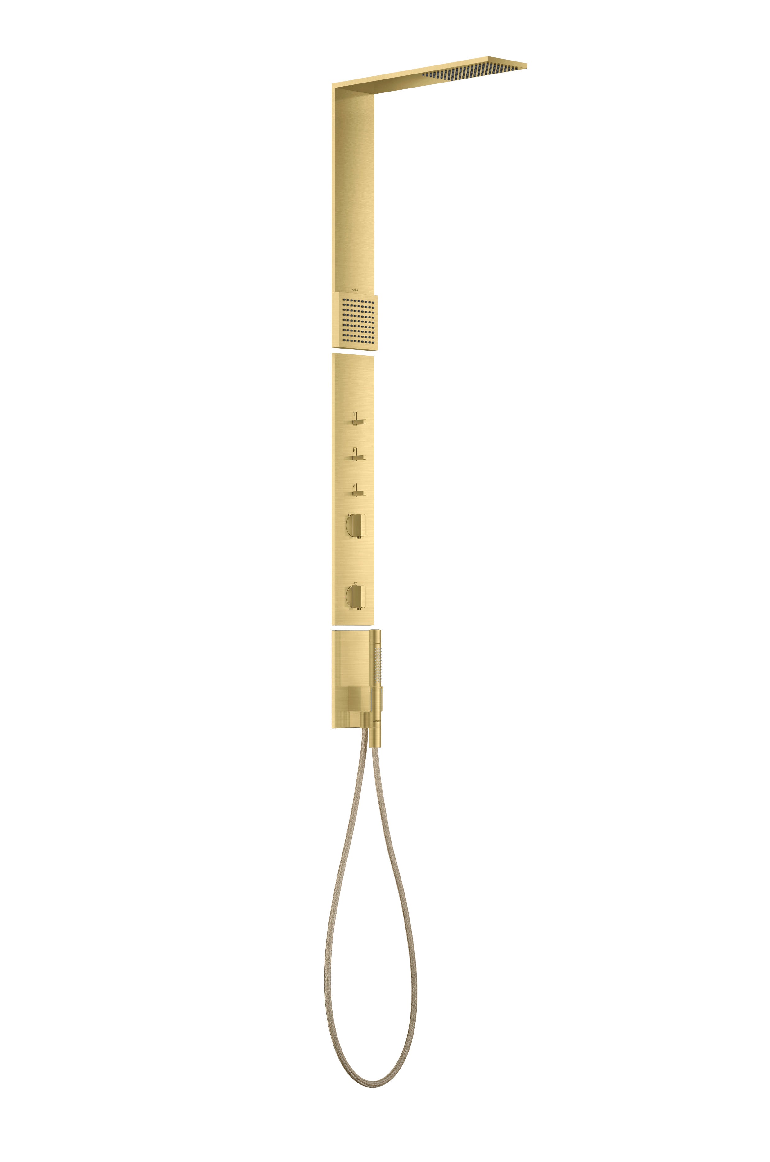 AXOR ShowerComposition Shower panel with thermostat, overhead shower 110/220 1jet and shoulder shower