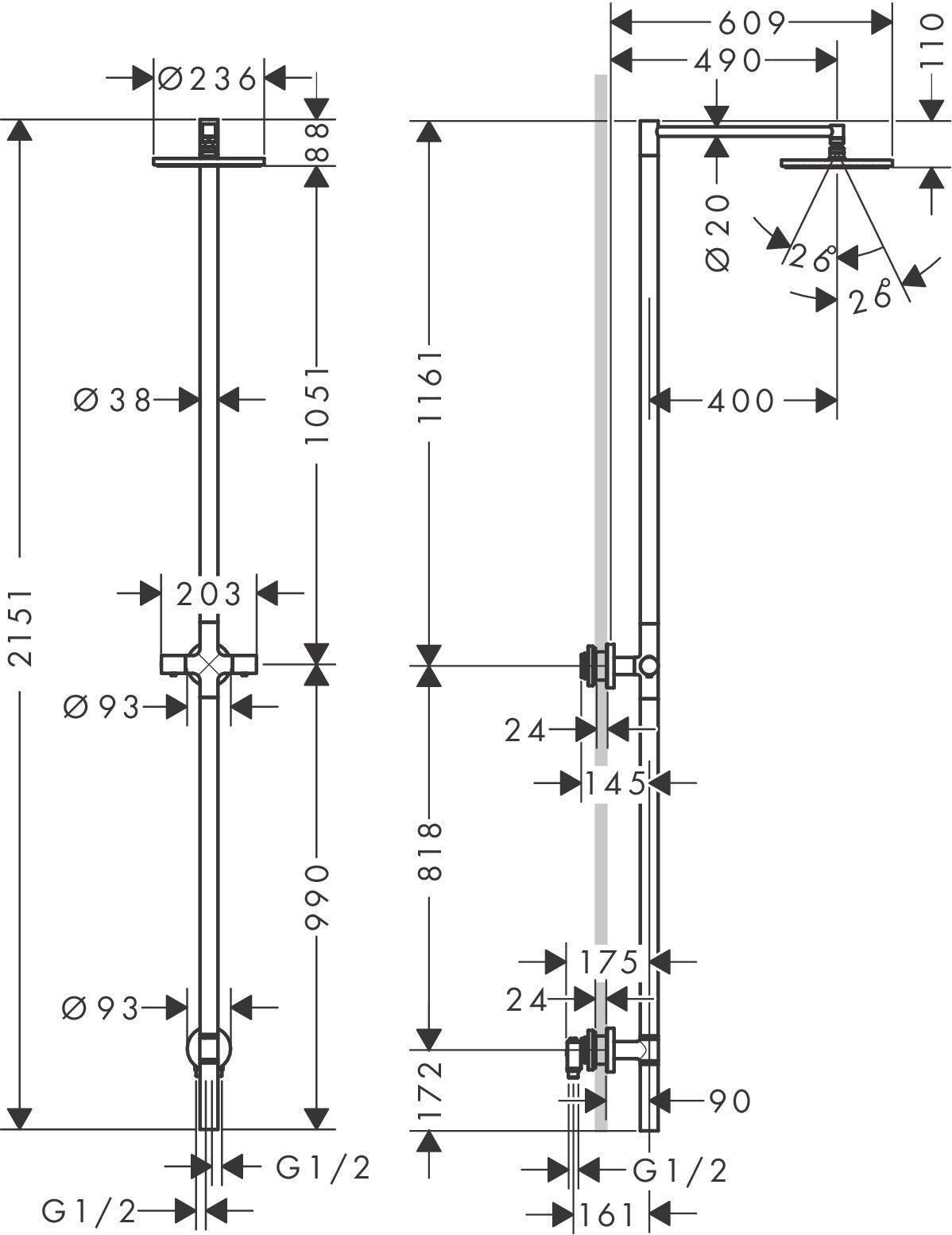 AXOR Starck Nature shower column