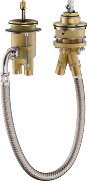 Basic set for 2-hole rim-mounted bath mixer