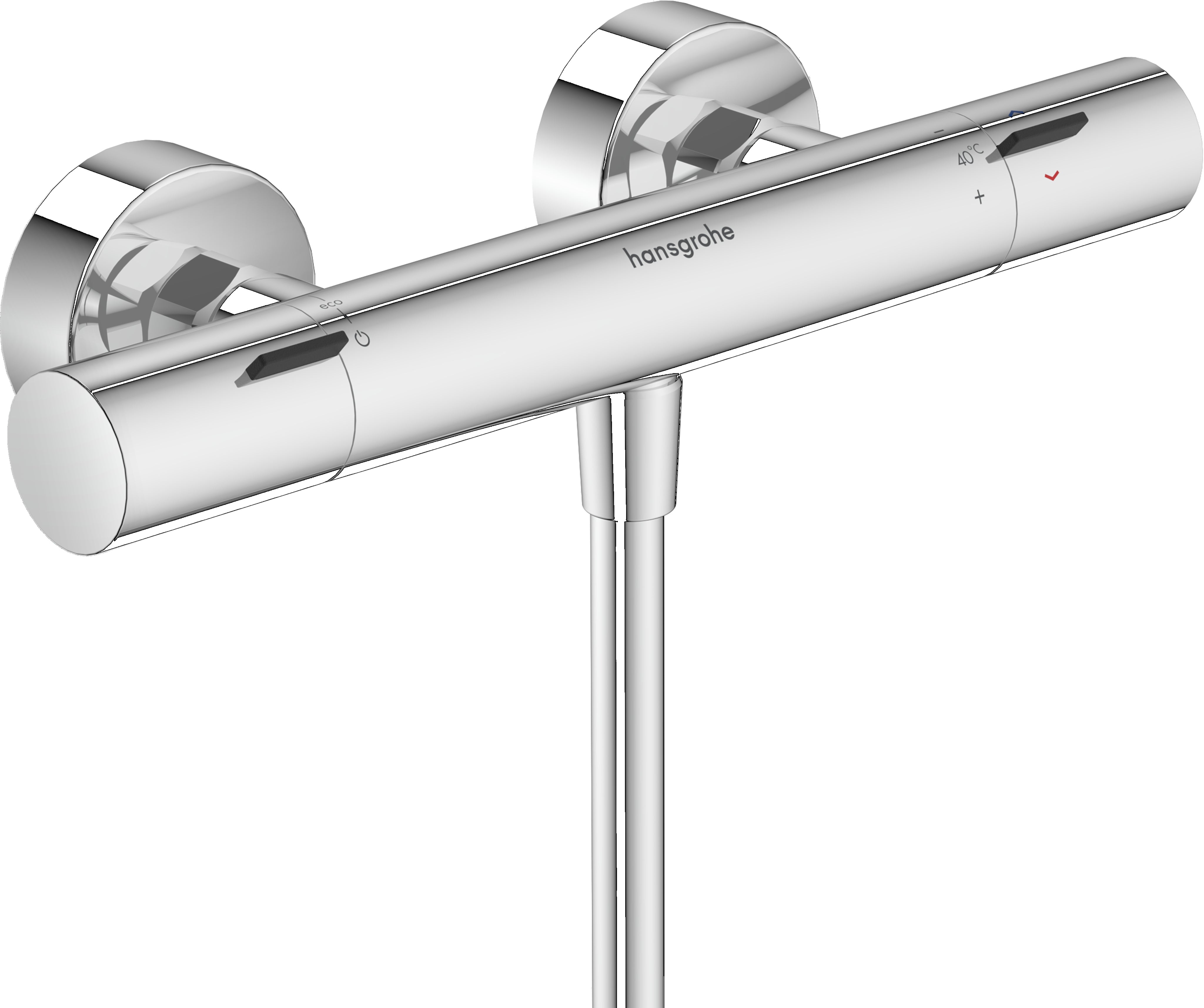 Ecostat Fine Shower thermostat for exposed installation with temperature limiter