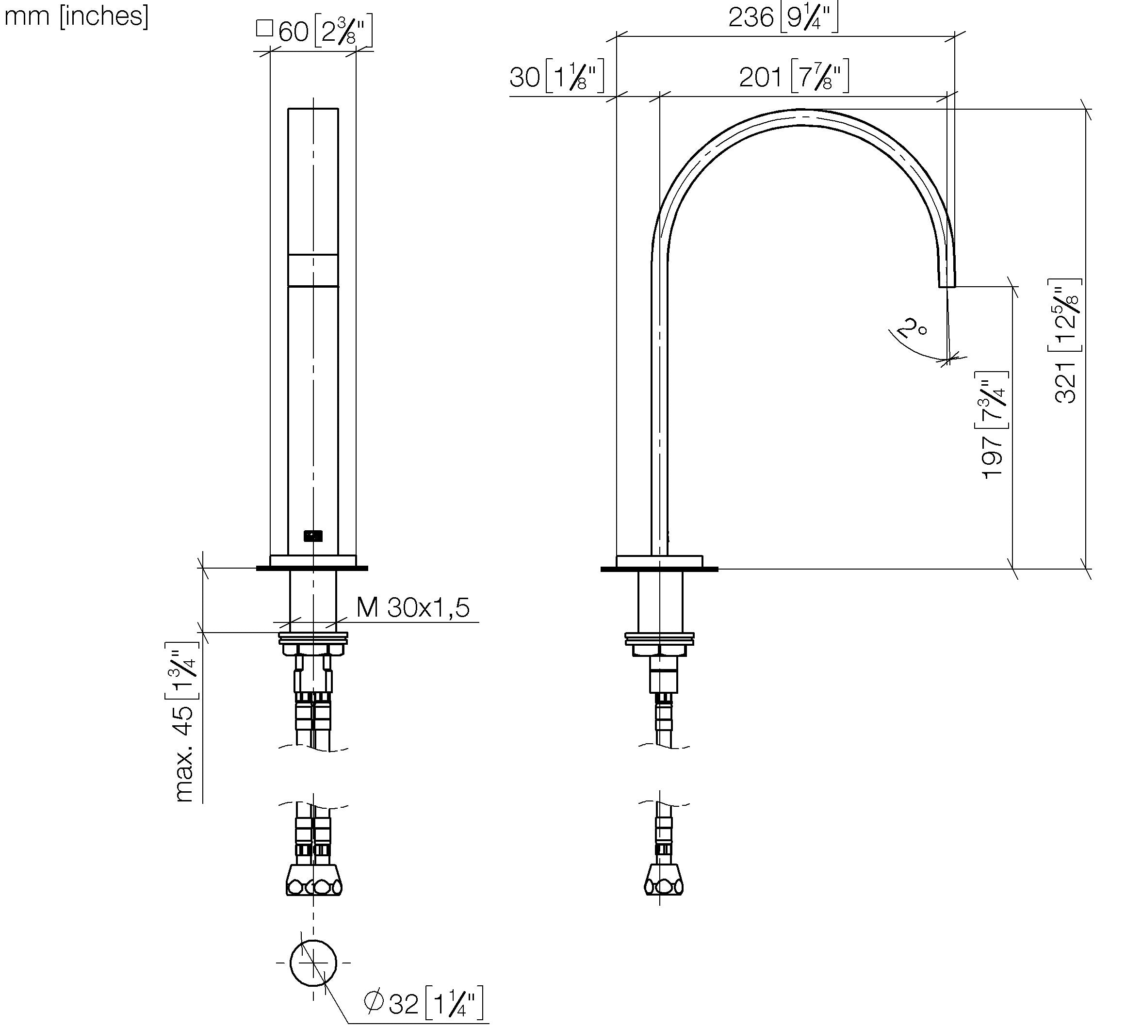 Mem Deck Mounted Basin Spout With Pop Up Waste Chrome