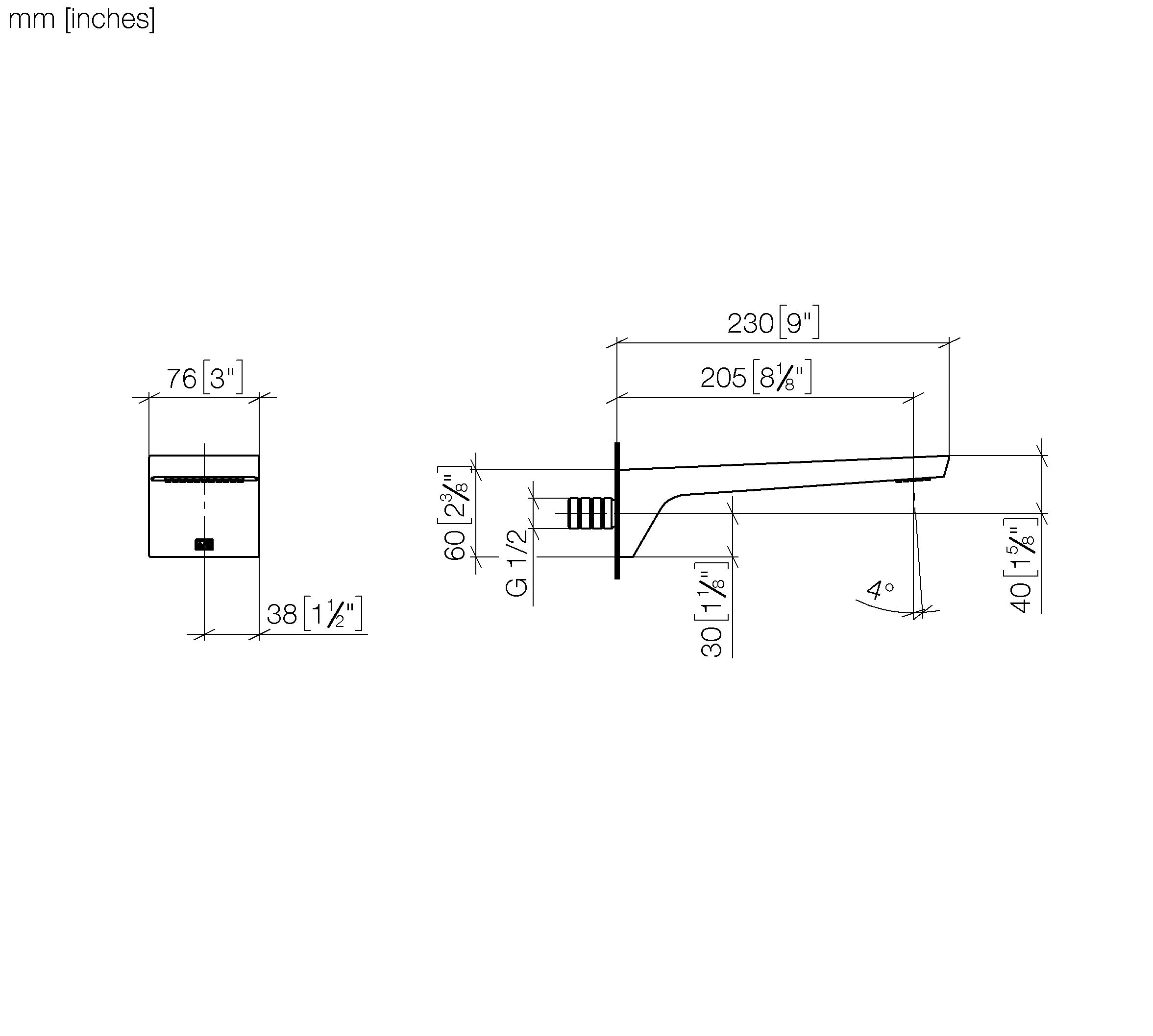Cl 1 Bath Spout For Wall Mounting Chrome