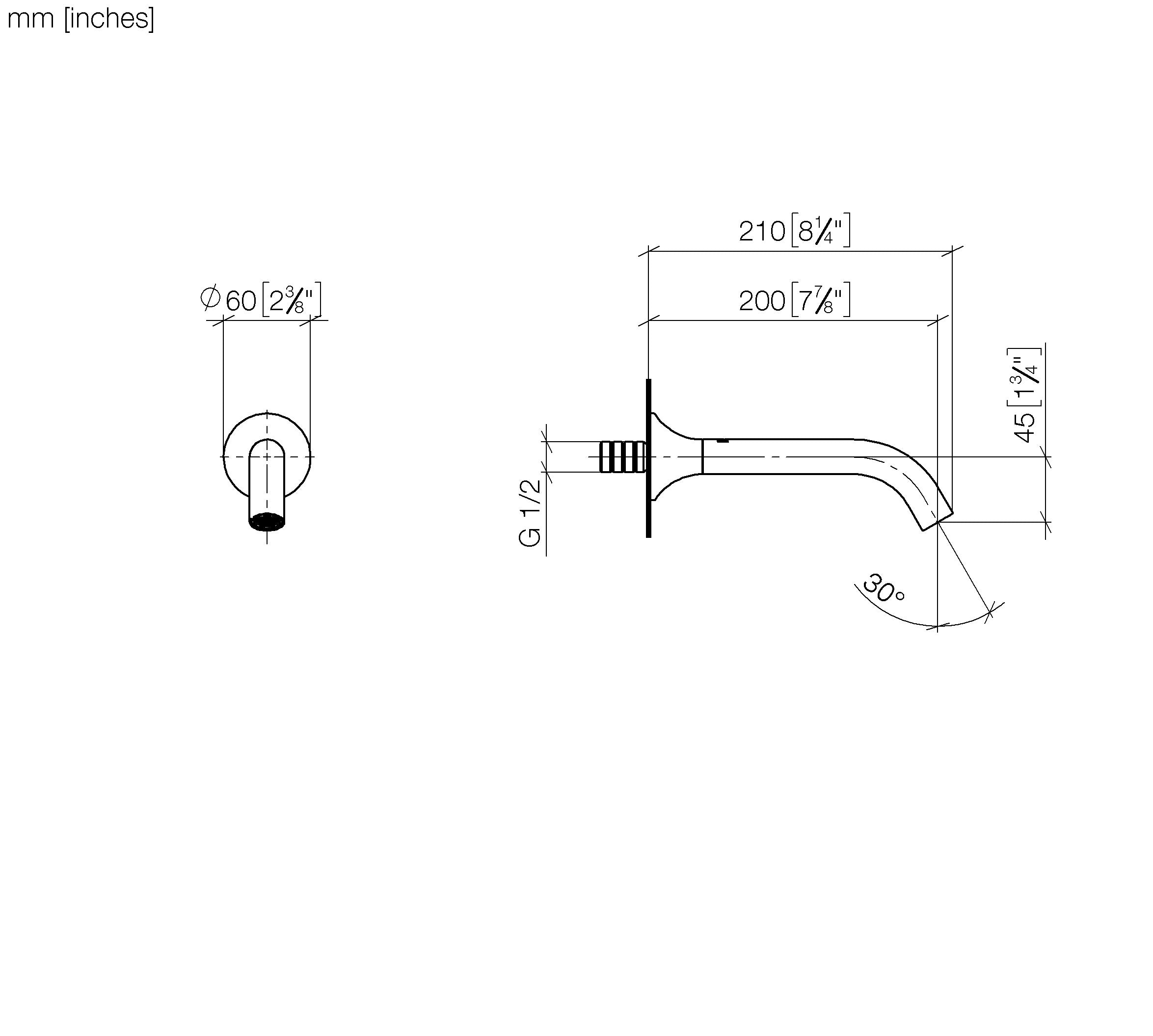 Vaia Bath Spout For Wall Mounting Chrome