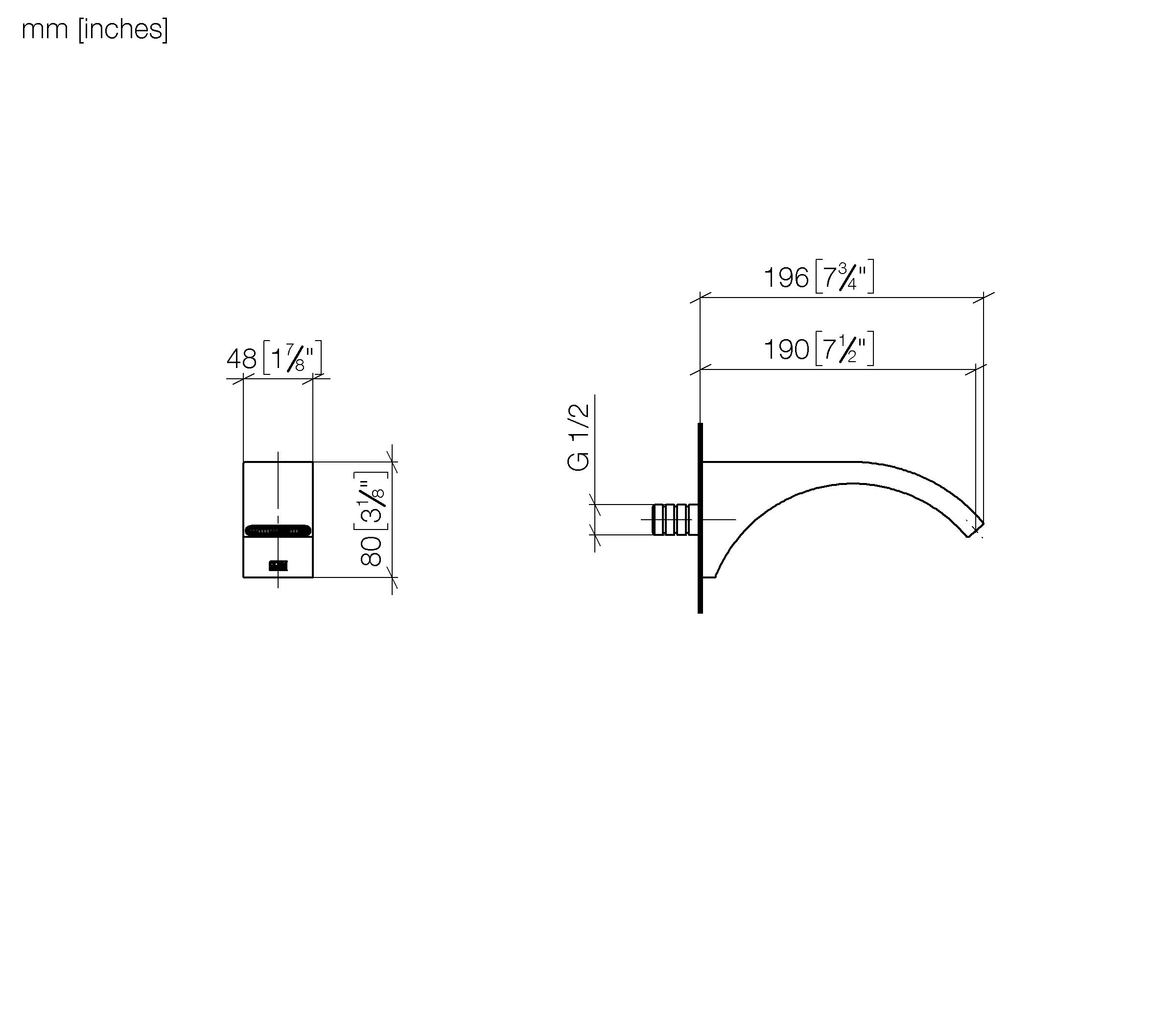 Cyo Bath Spout For Wall Mounting Chrome