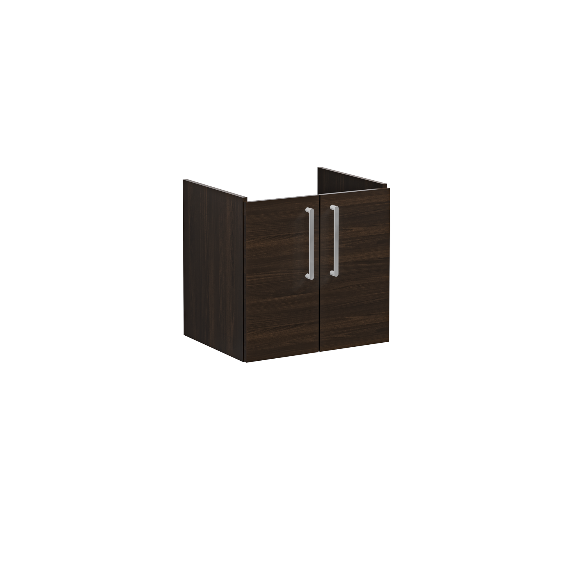 Root Washbasin Unit, With Doors, Walnut, Without Washbasin
