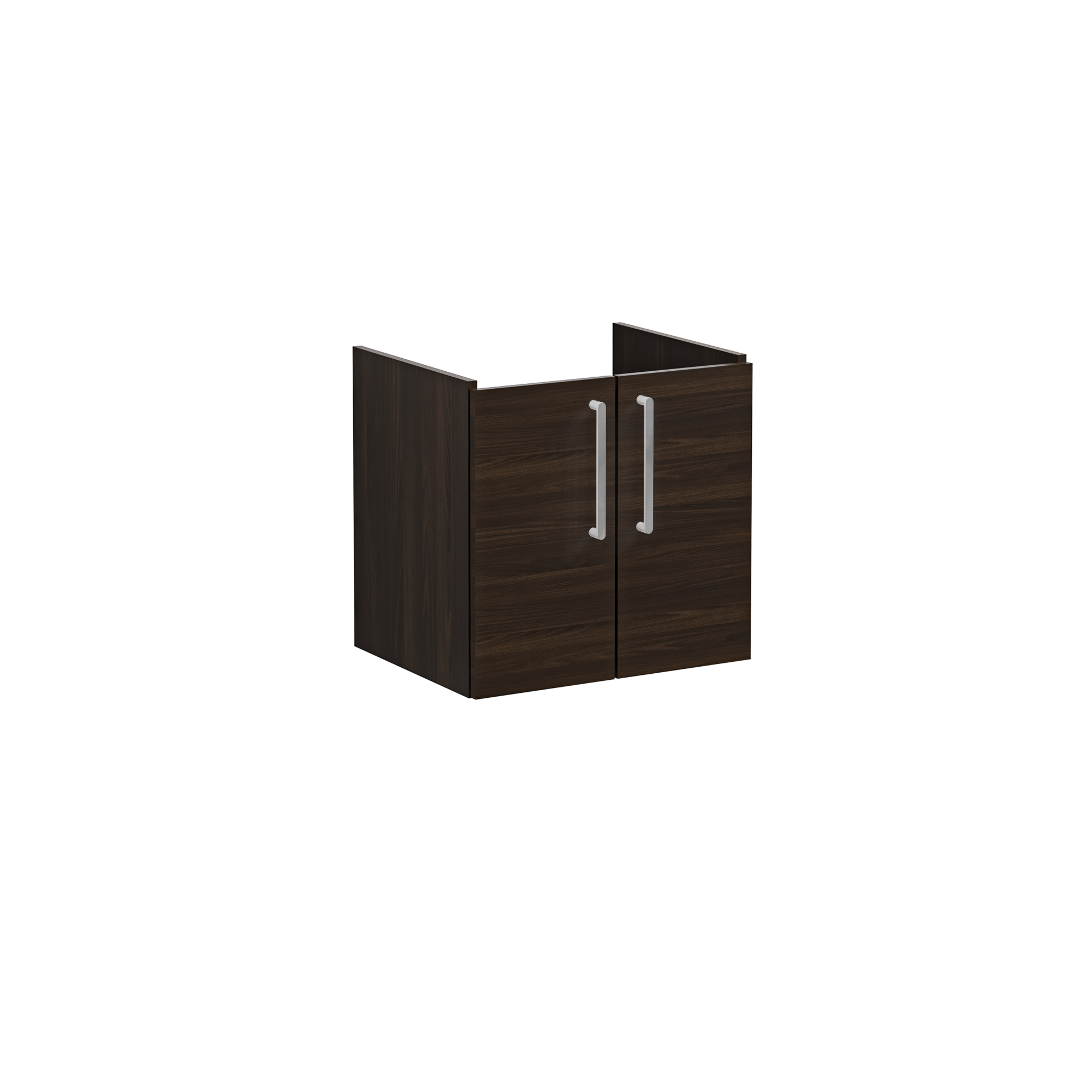 Root Washbasin Unit, With Doors, Walnut, Without Washbasin