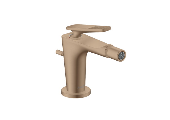 AXOR Citterio C Single lever bidet mixer with pop-up waste set - cubic cut