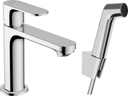 Rebris S Single lever basin mixer 110 with bidette hand shower and shower hose 160 cm without waste set