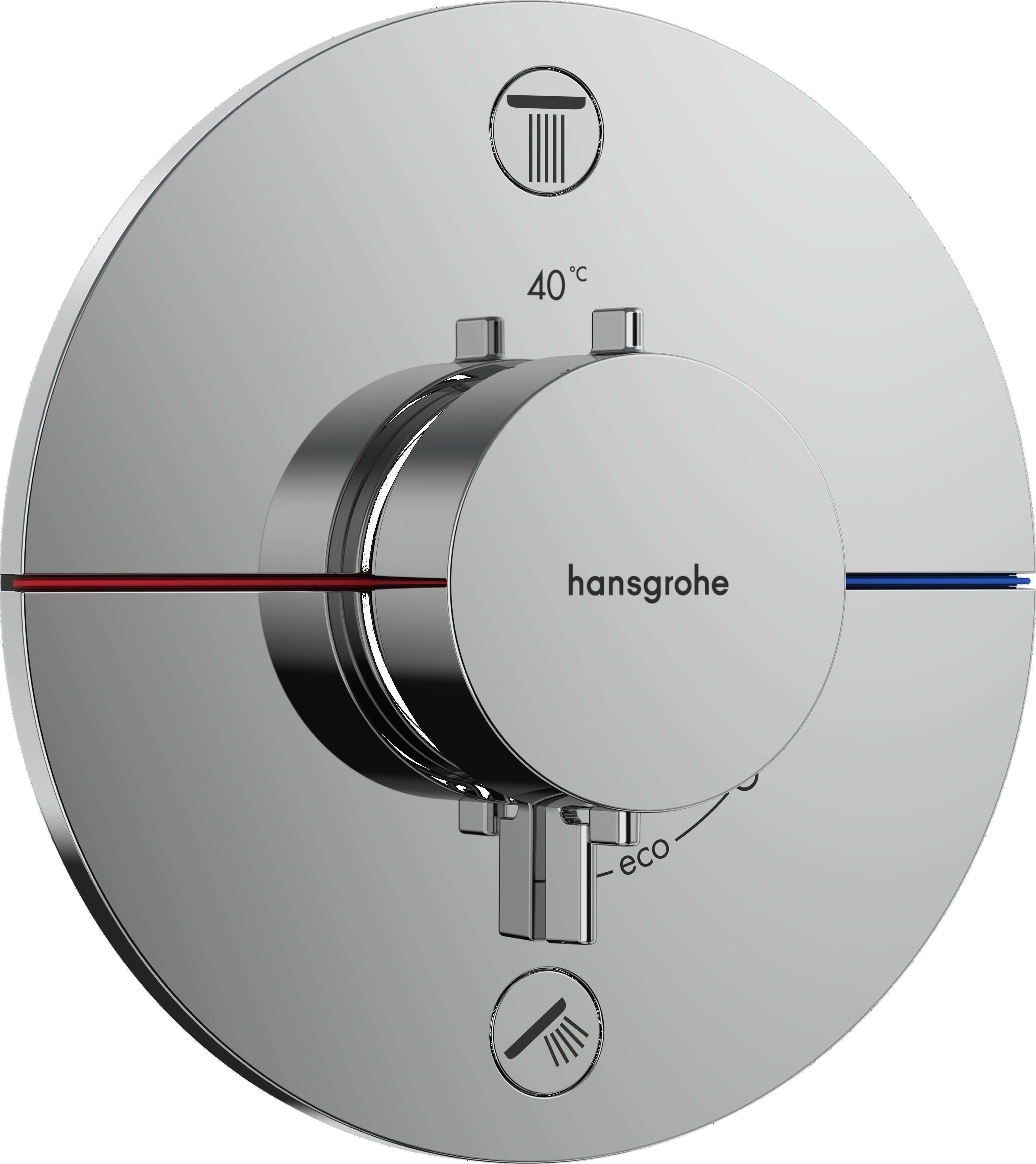 ShowerSelect Comfort S Thermostat for concealed installation for 2 functions