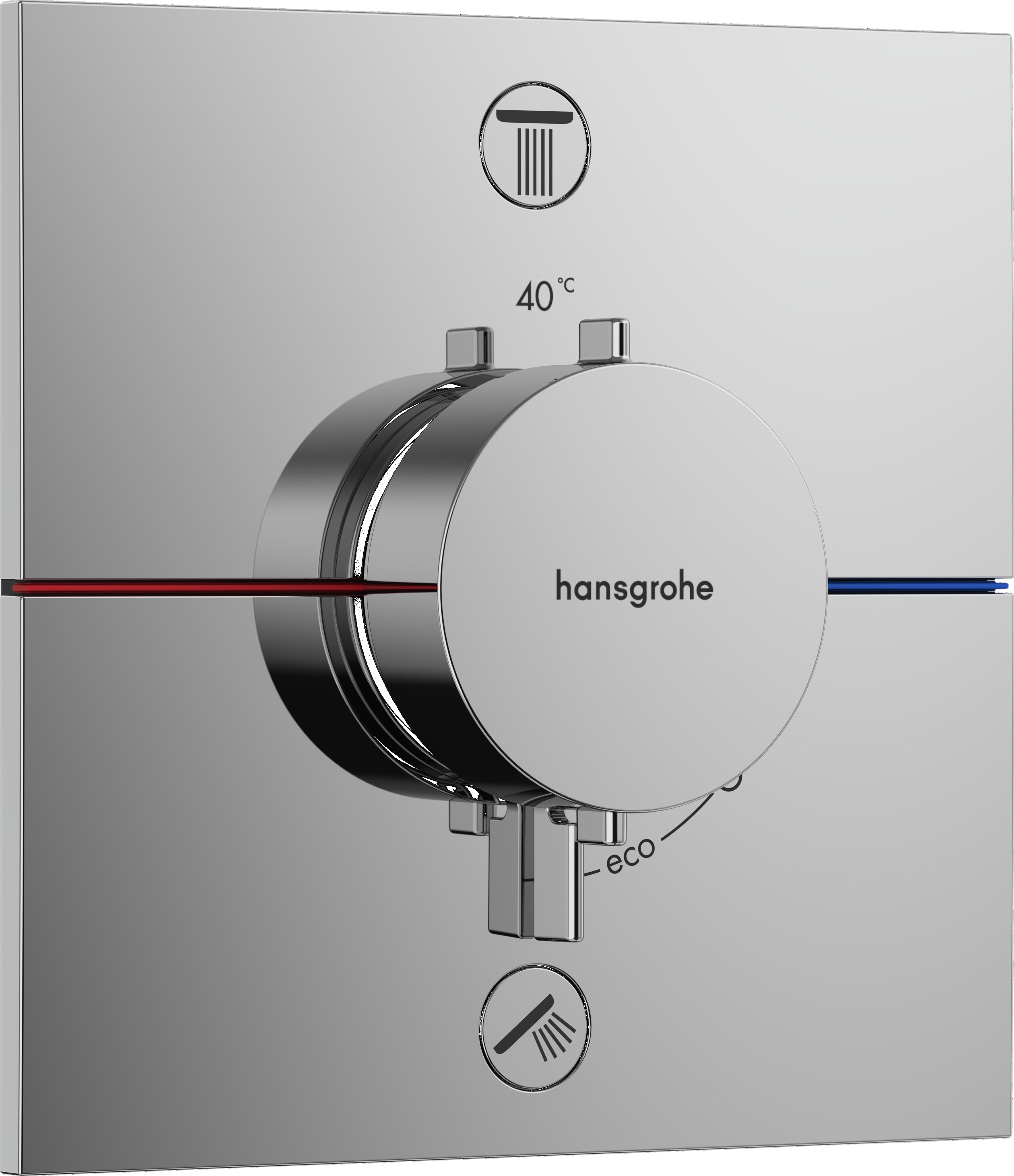 ShowerSelect Comfort E Thermostat for concealed installation for 2 functions