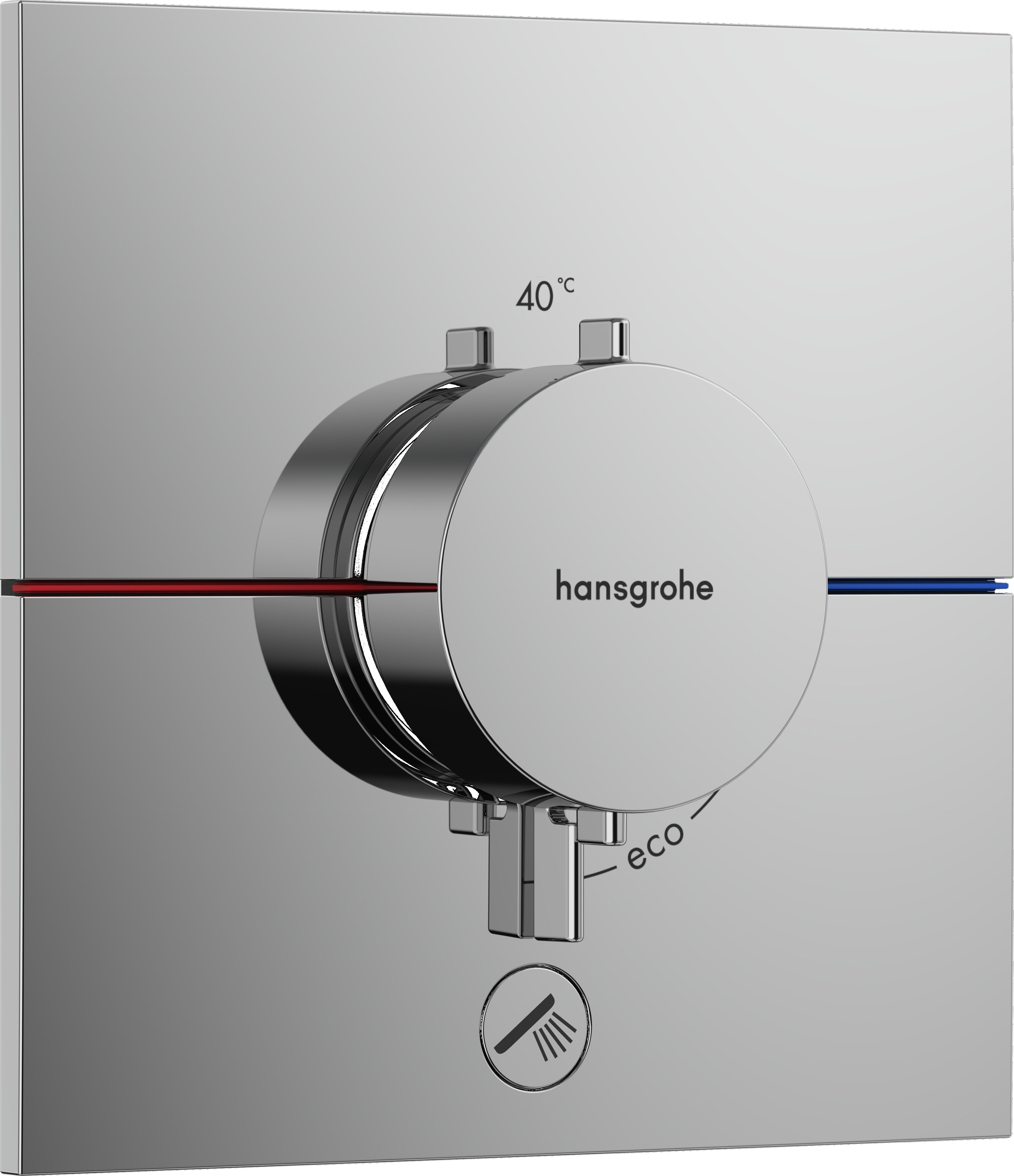 ShowerSelect Comfort E Thermostat for concealed installation for 1 function and additional outlet