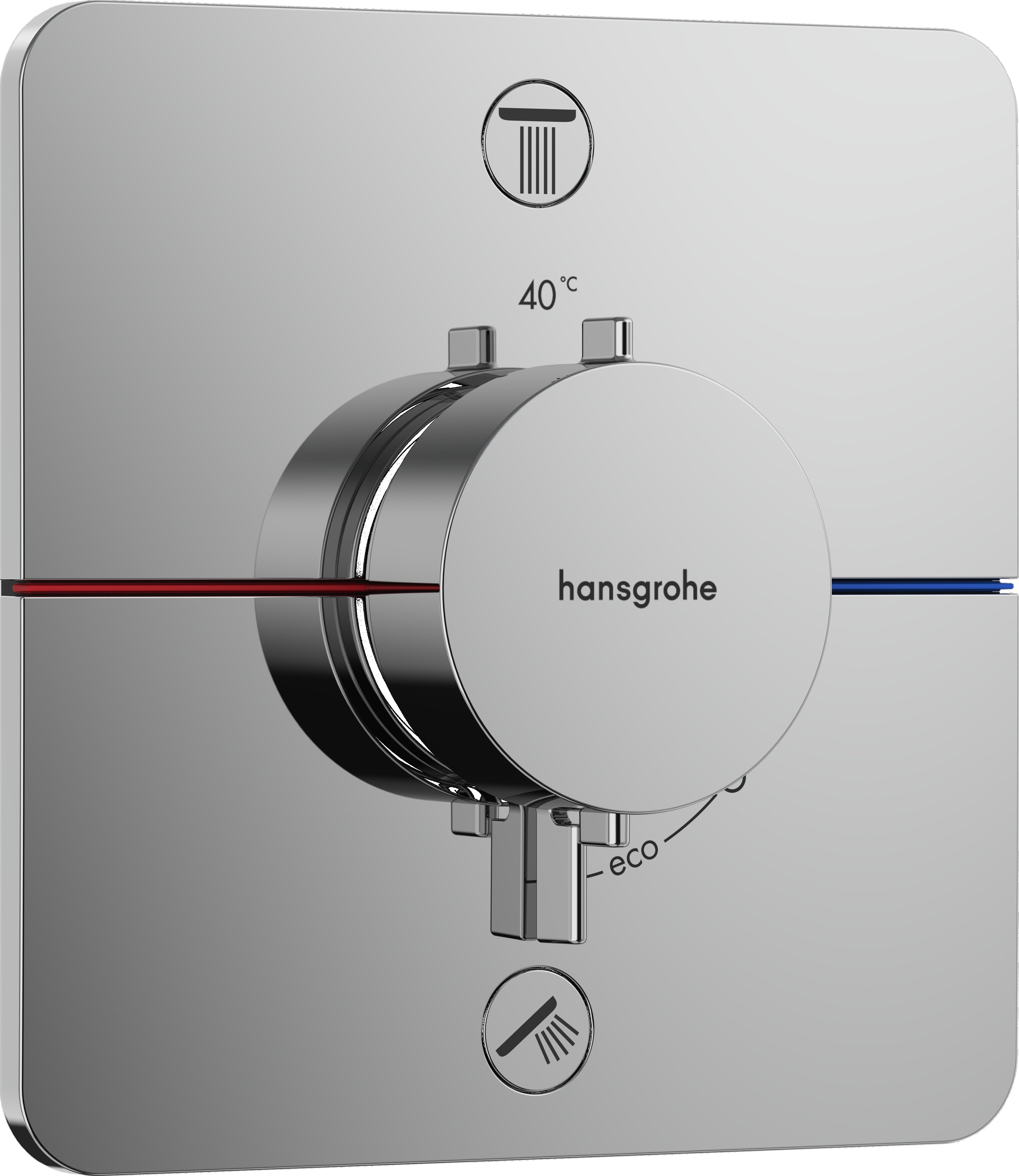 ShowerSelect Comfort Q Thermostat for concealed installation for 2 functions