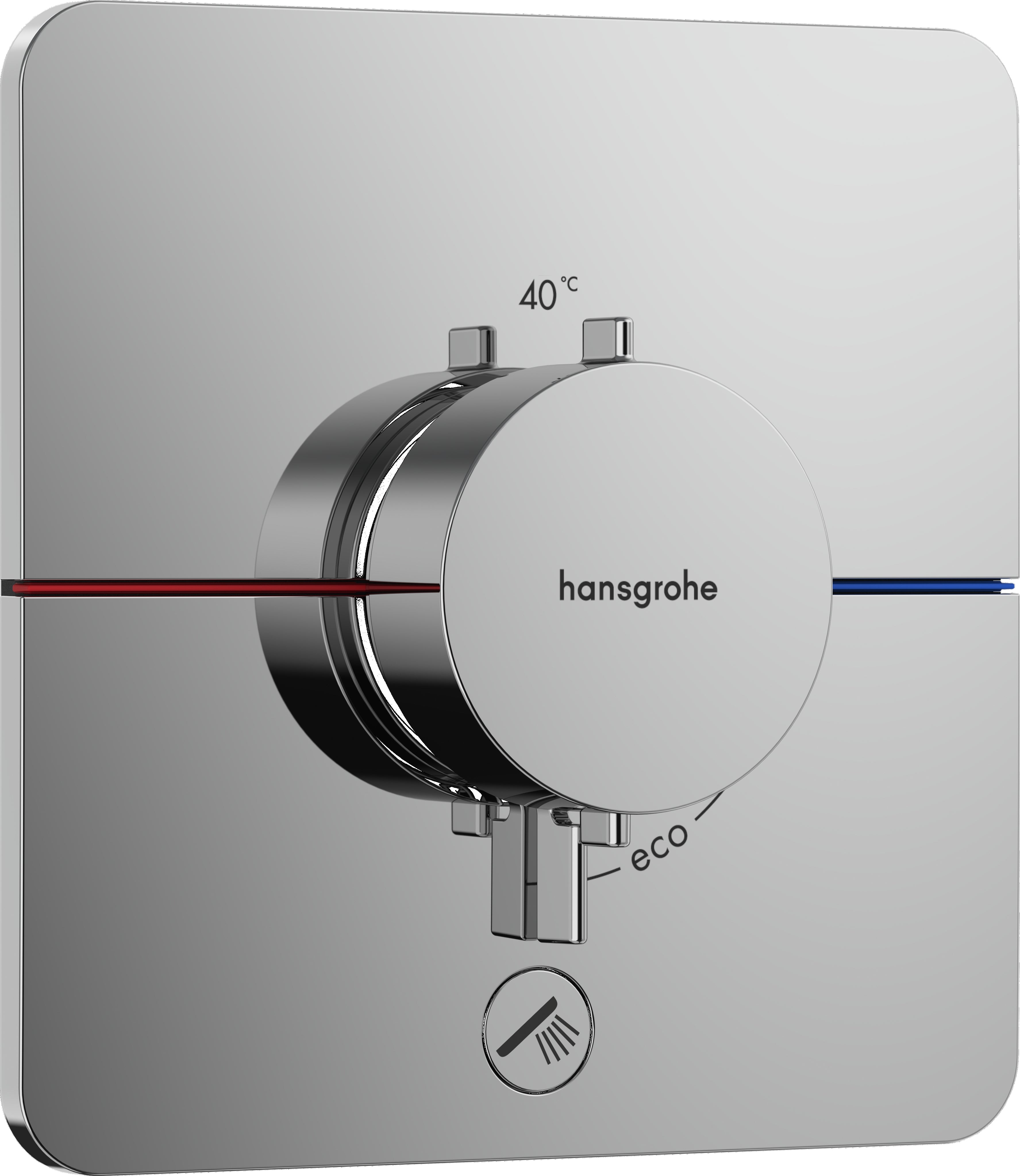 ShowerSelect Comfort Q Thermostat for concealed installation for 1 function and additional outlet