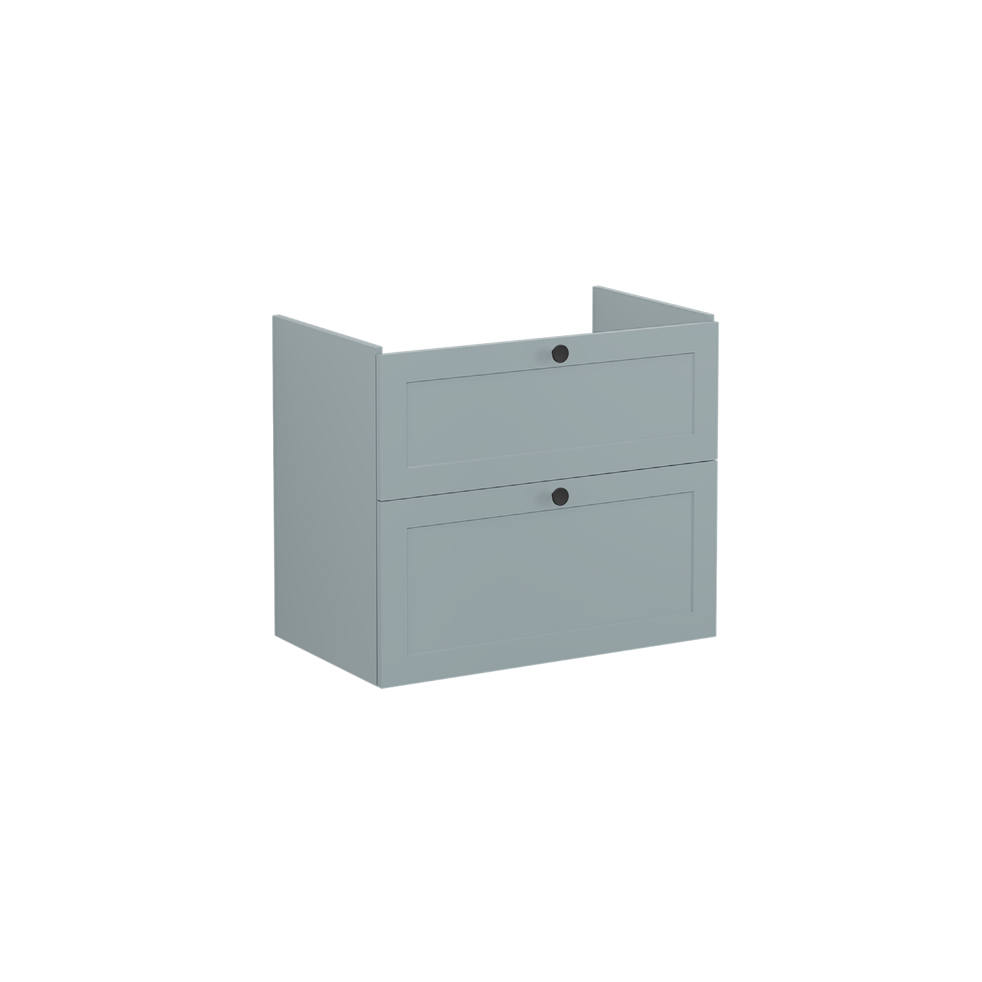 Root Classic Washbasin Unit, with two drawers, Matt Fijord Green, without washbasin