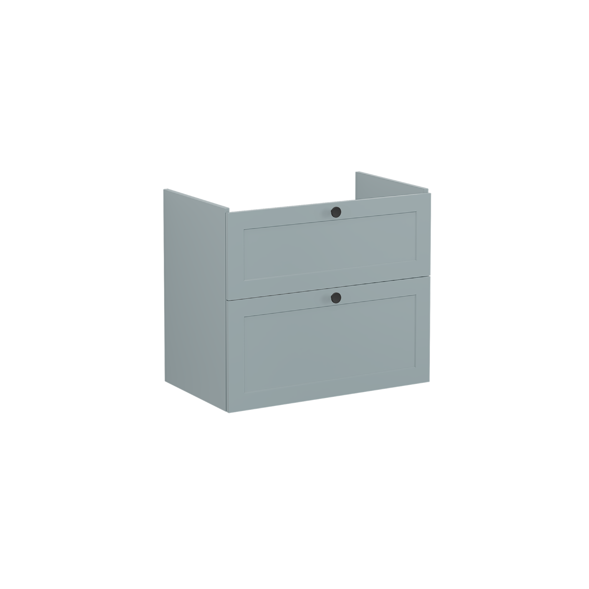 Root Classic Washbasin Unit, with two drawers, Matt Fijord Green, without washbasin