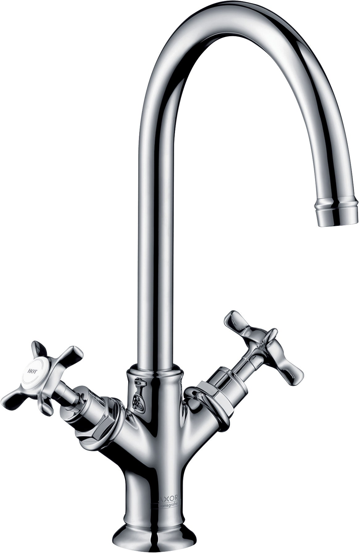 AXOR Montreux 2-handle basin mixer 210 with cross handles and pop-up waste