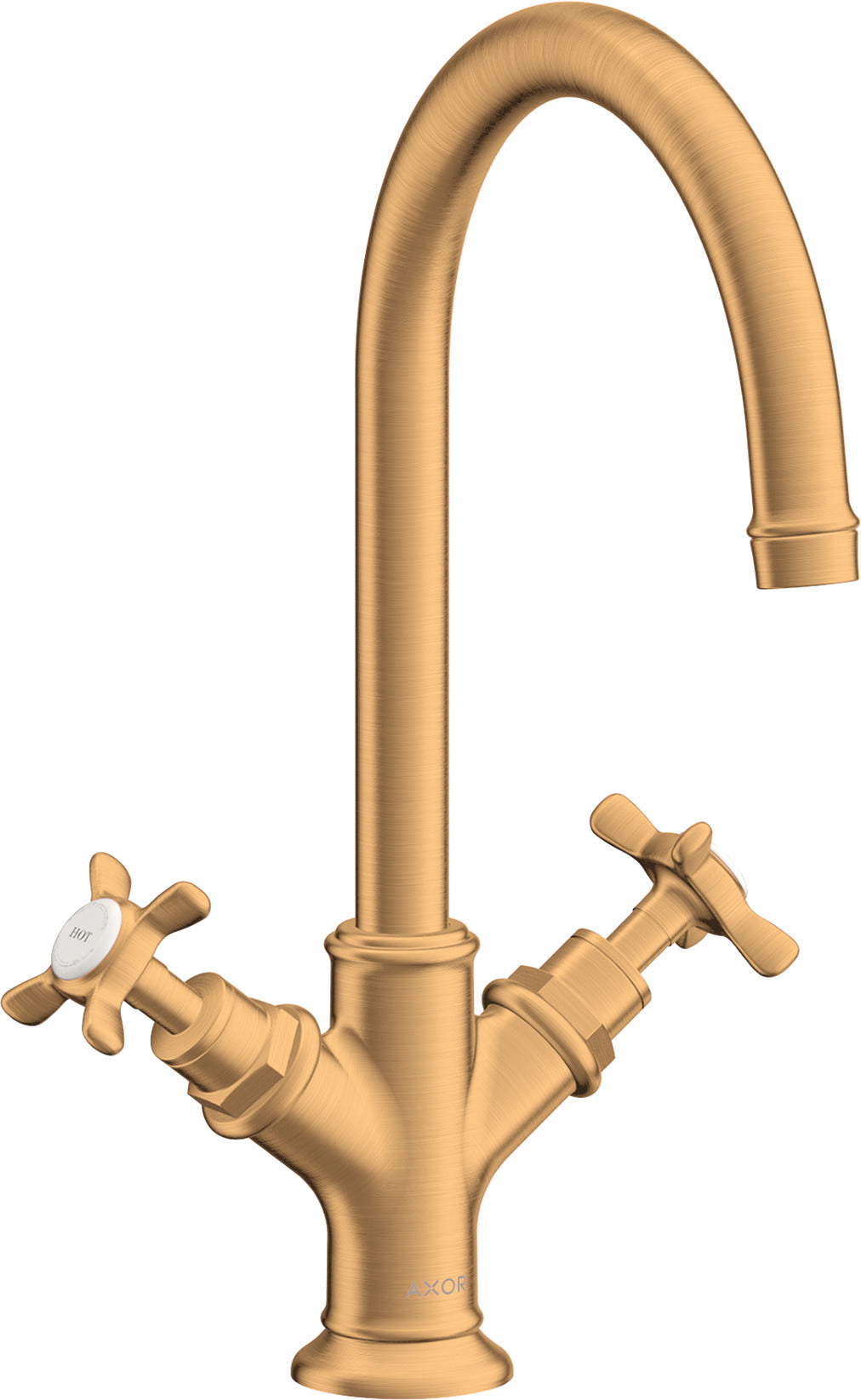 AXOR Montreux 2-handle basin mixer 210 with cross handles and pop-up waste
