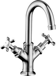 AXOR Montreux 2-handle basin mixer 160 with cross handles for cloakroom basins with pop-up waste