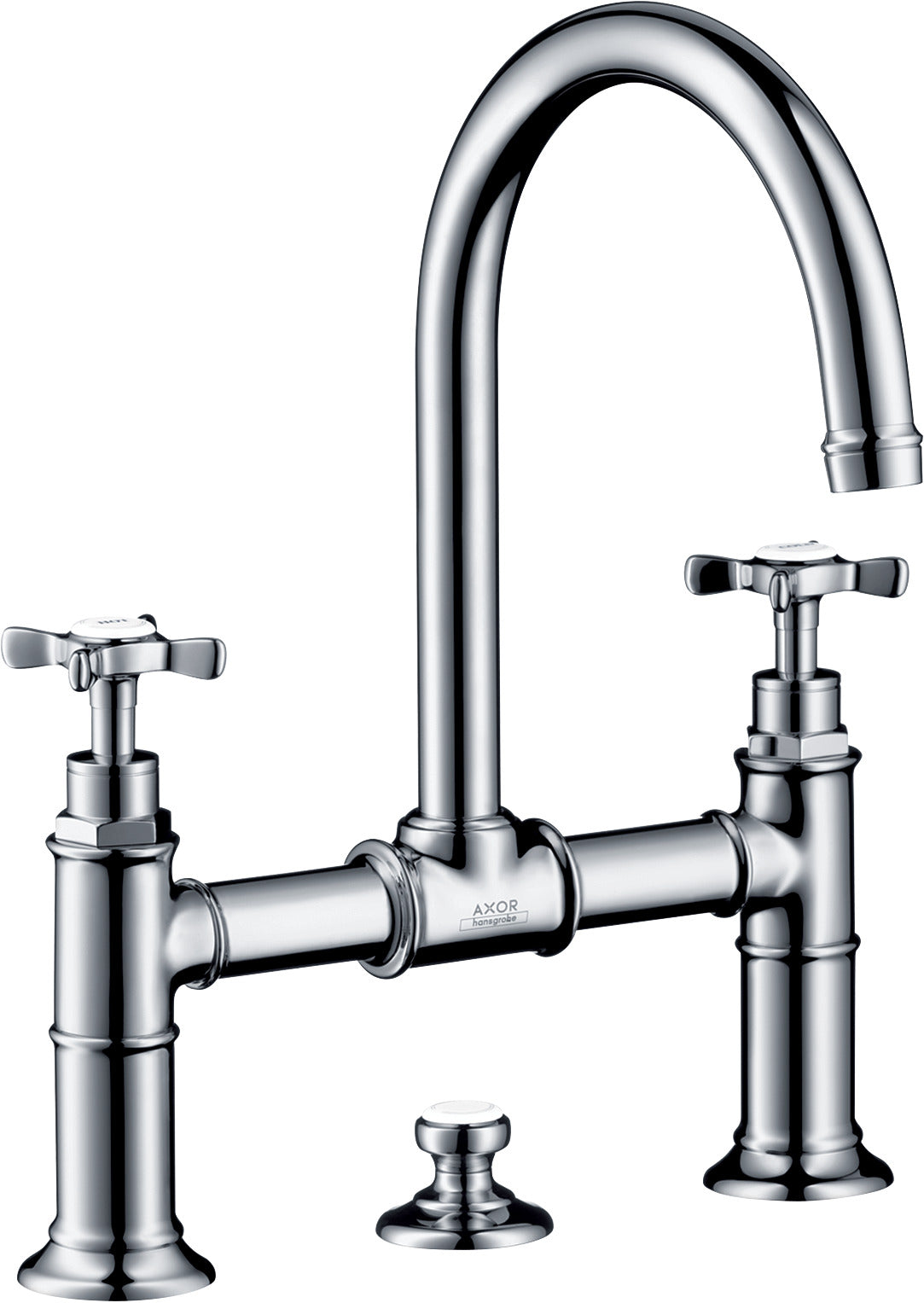 AXOR Montreux 2-handle basin mixer 220 with cross handles and pop-up waste