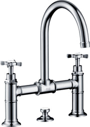 AXOR Montreux 2-handle basin mixer 220 with cross handles and pop-up waste