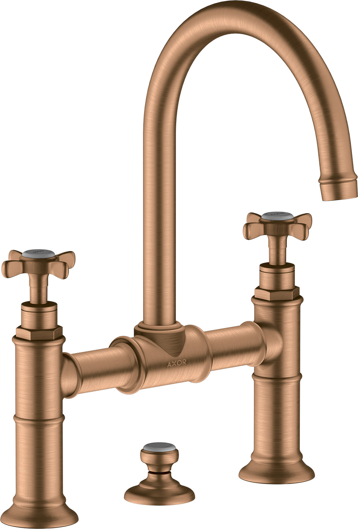 AXOR Montreux 2-handle basin mixer 220 with cross handles and pop-up waste