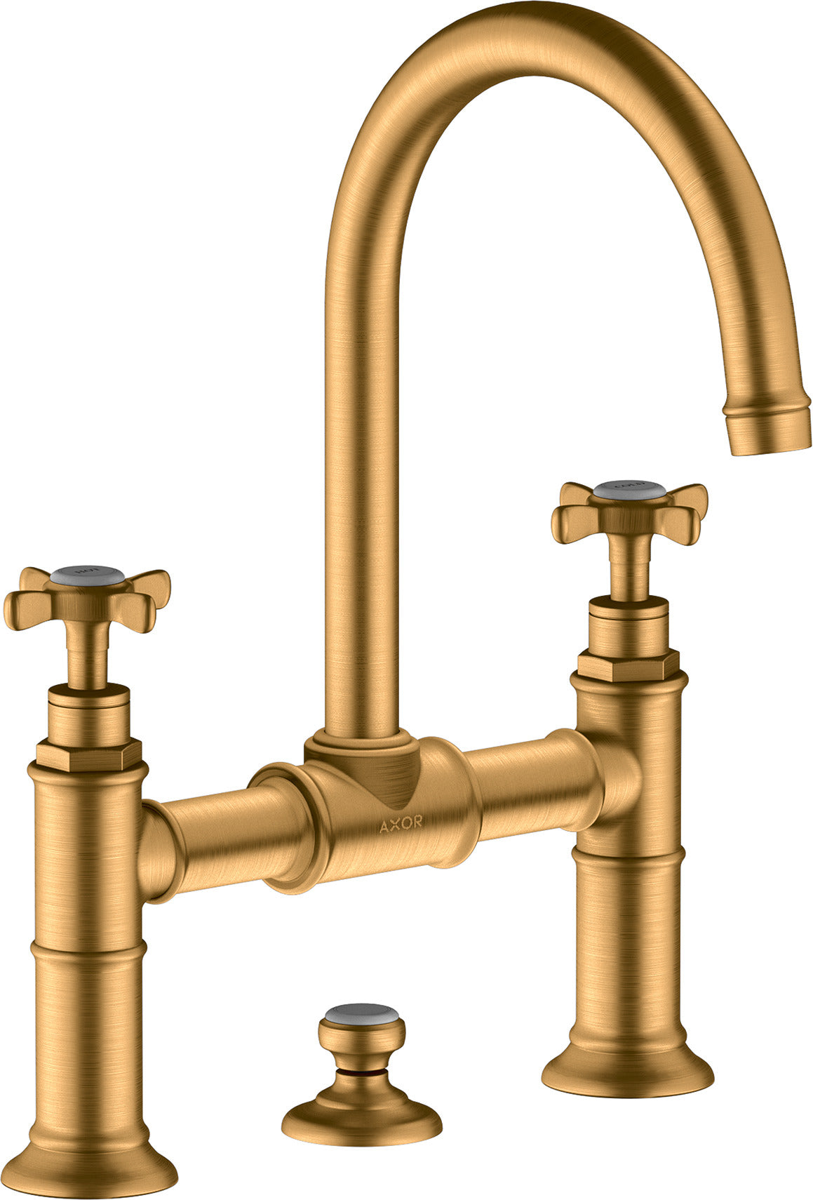 AXOR Montreux 2-handle basin mixer 220 with cross handles and pop-up waste