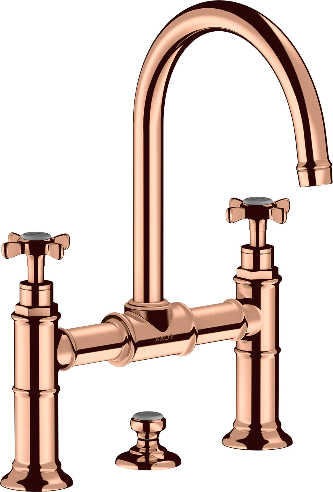 AXOR Montreux 2-handle basin mixer 220 with cross handles and pop-up waste