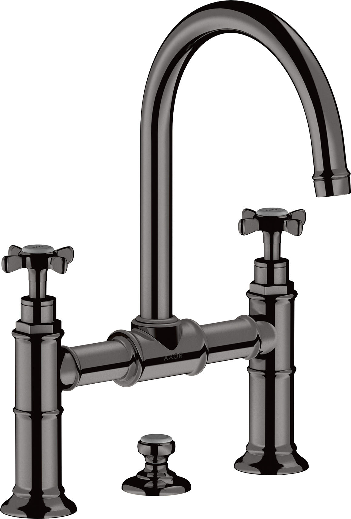 AXOR Montreux 2-handle basin mixer 220 with cross handles and pop-up waste