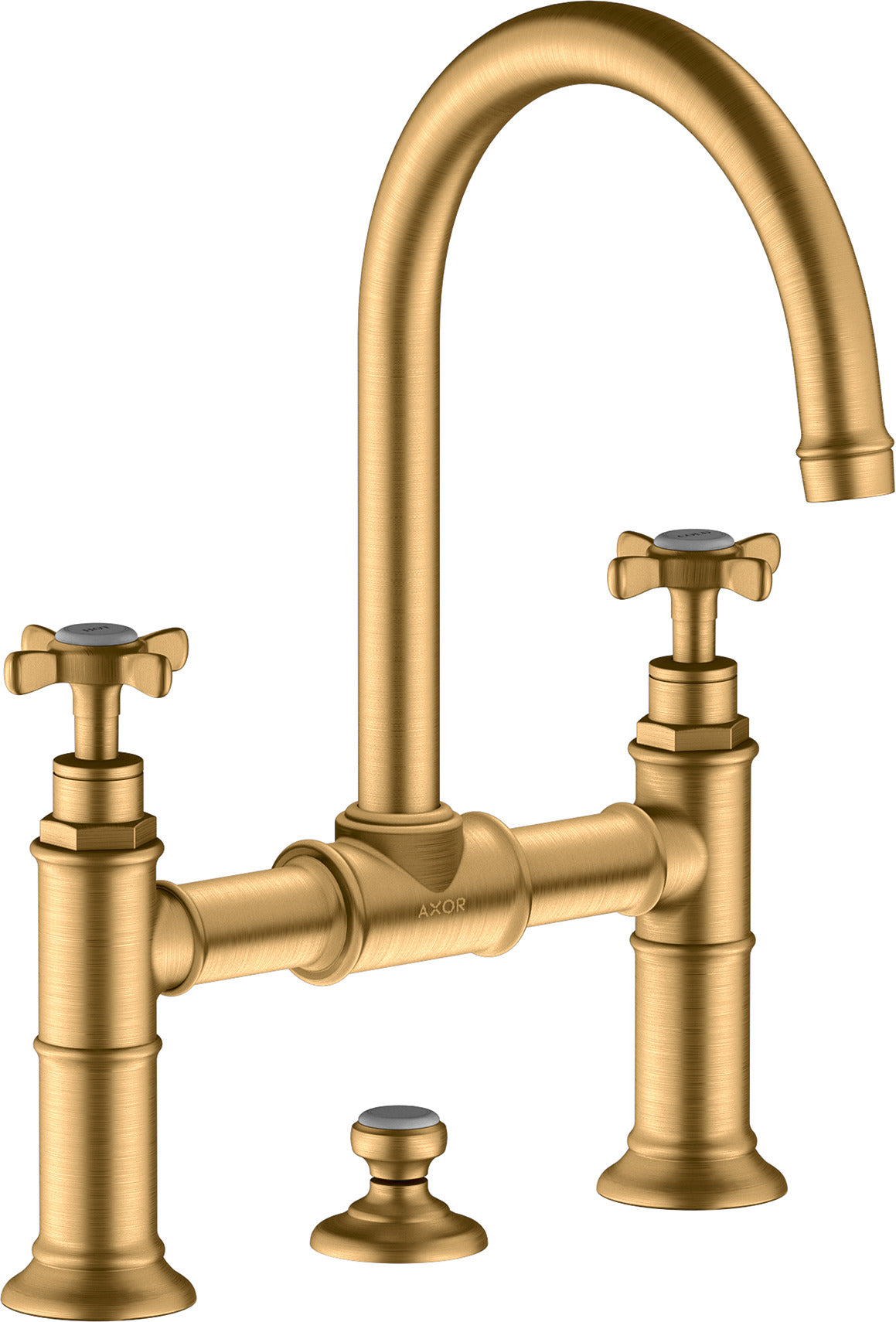 AXOR Montreux 2-handle basin mixer 220 with cross handles and pop-up waste