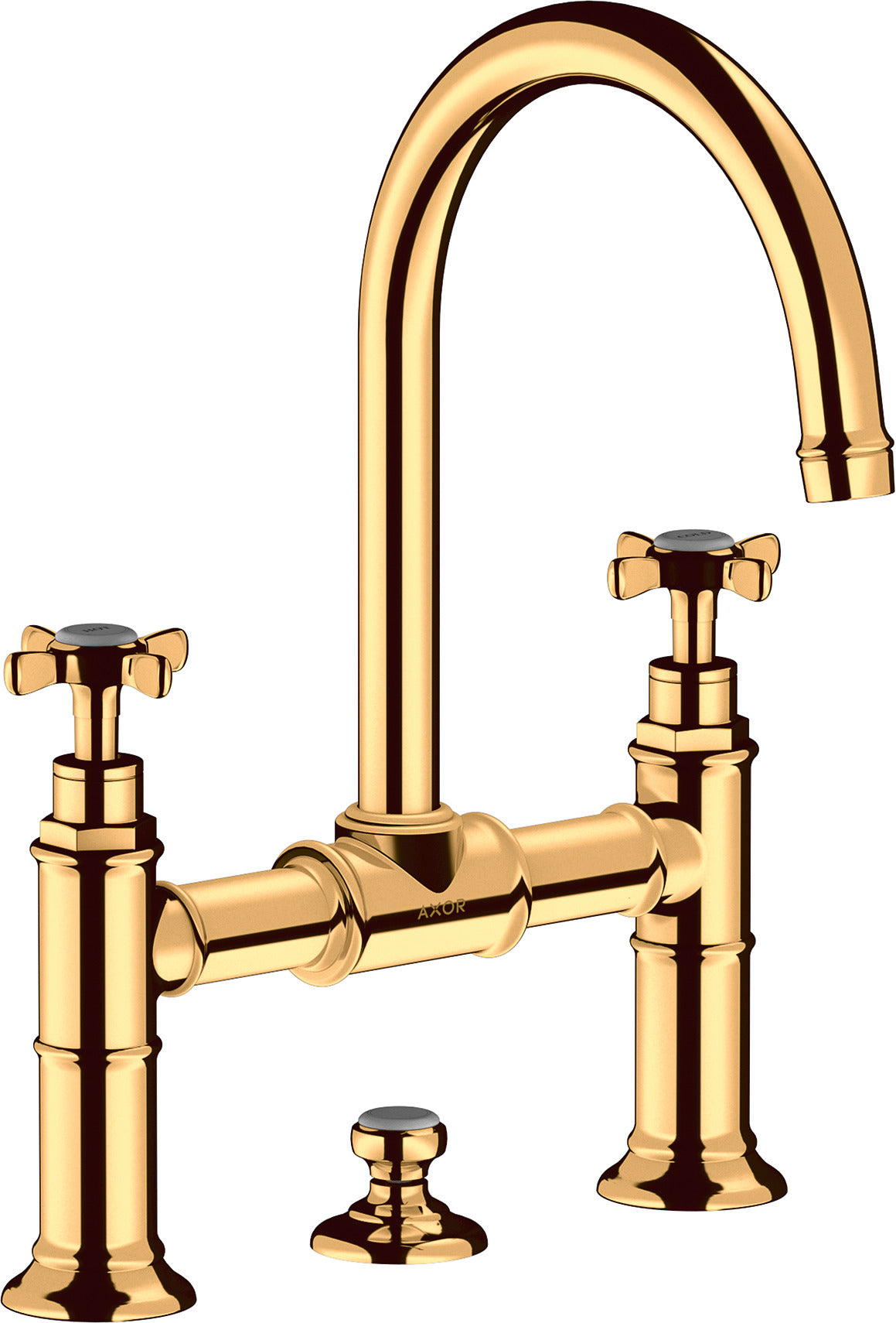 AXOR Montreux 2-handle basin mixer 220 with cross handles and pop-up waste