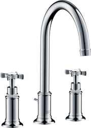 AXOR Montreux 3-hole basin mixer 180 with cross handles and pop-up waste