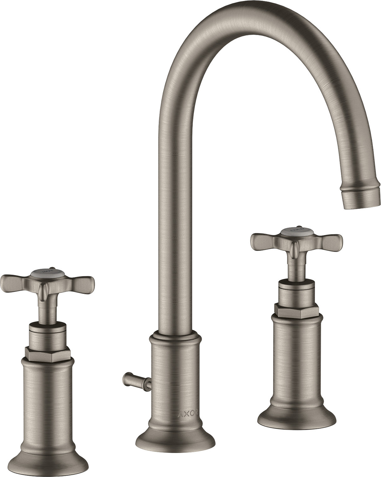 AXOR Montreux 3-hole basin mixer 180 with cross handles and pop-up waste