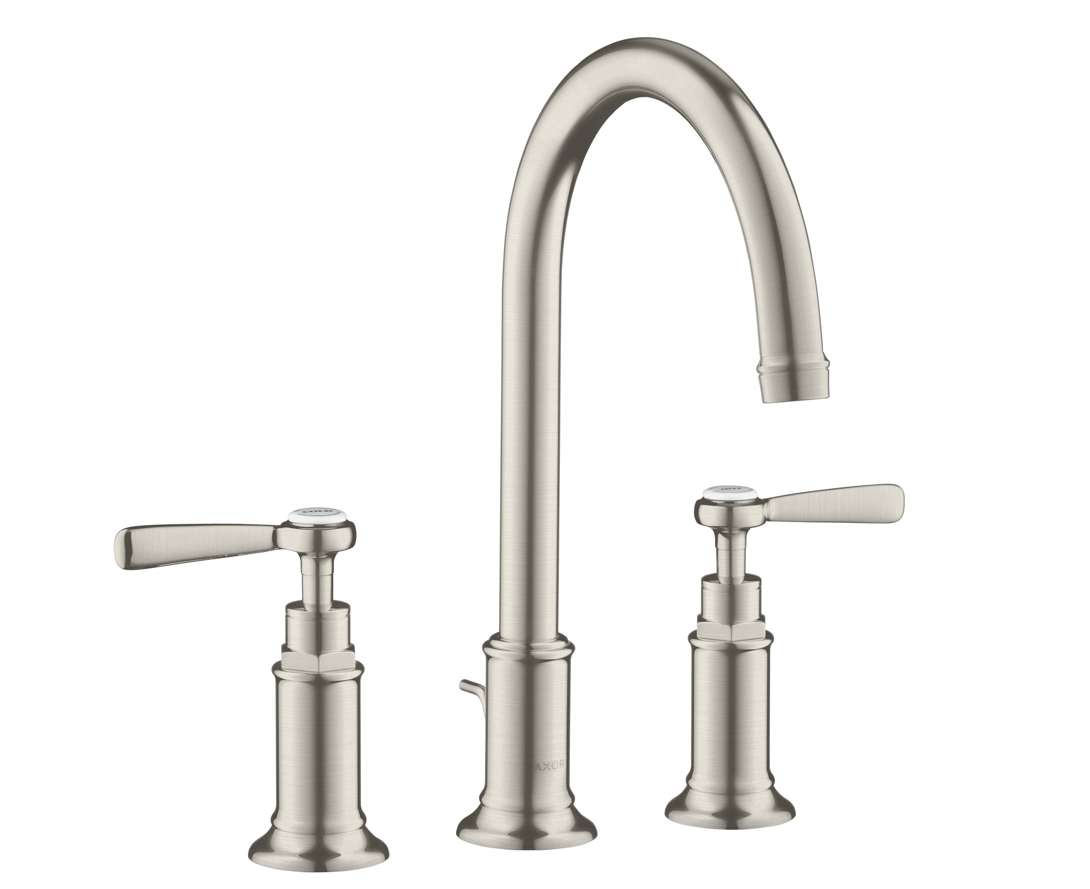 AXOR Montreux 3-hole basin mixer 180 with lever handles and pop-up waste