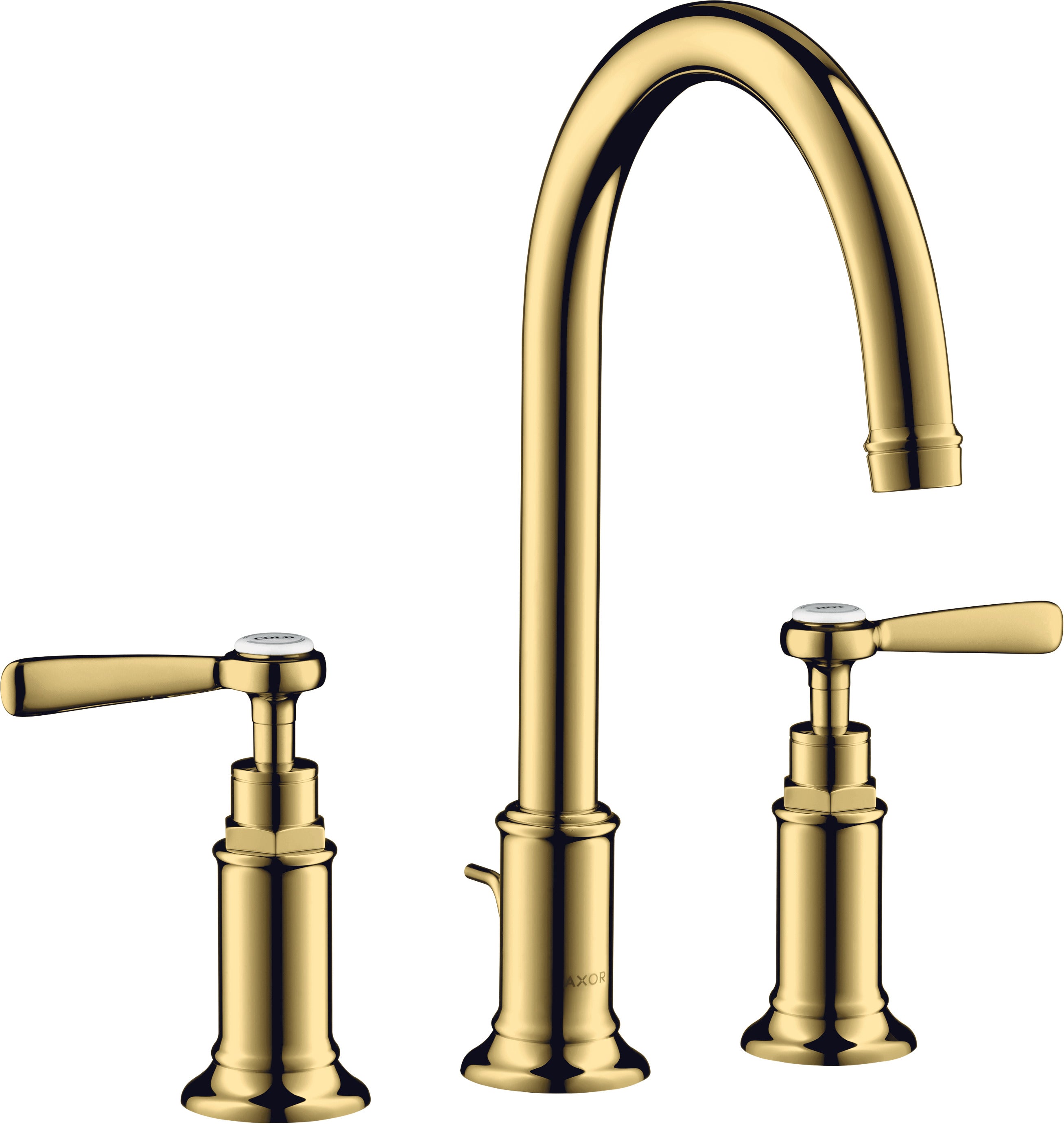 AXOR Montreux 3-hole basin mixer 180 with lever handles and pop-up waste