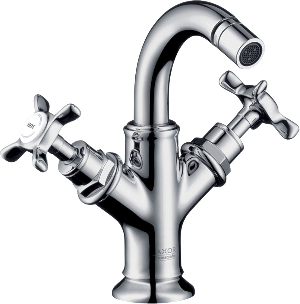 AXOR Montreux 2-handle bidet mixer with cross handles and pop-up waste