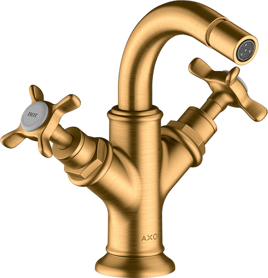 AXOR Montreux 2-handle bidet mixer with cross handles and pop-up waste