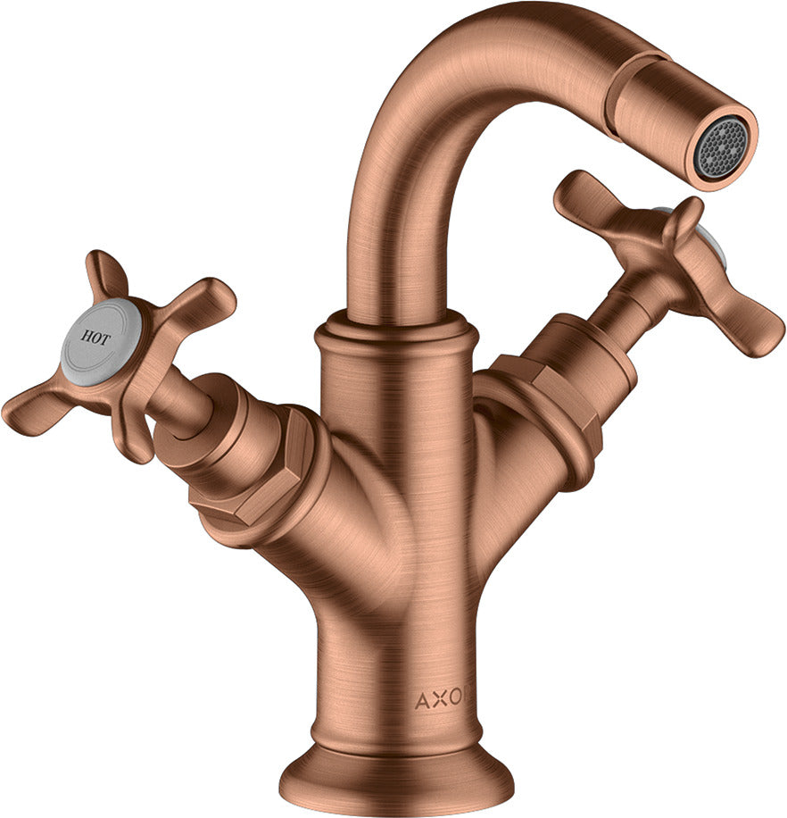 AXOR Montreux 2-handle bidet mixer with cross handles and pop-up waste