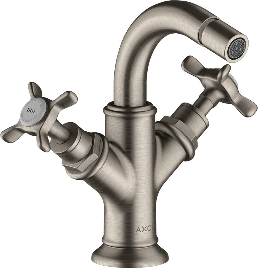 AXOR Montreux 2-handle bidet mixer with cross handles and pop-up waste