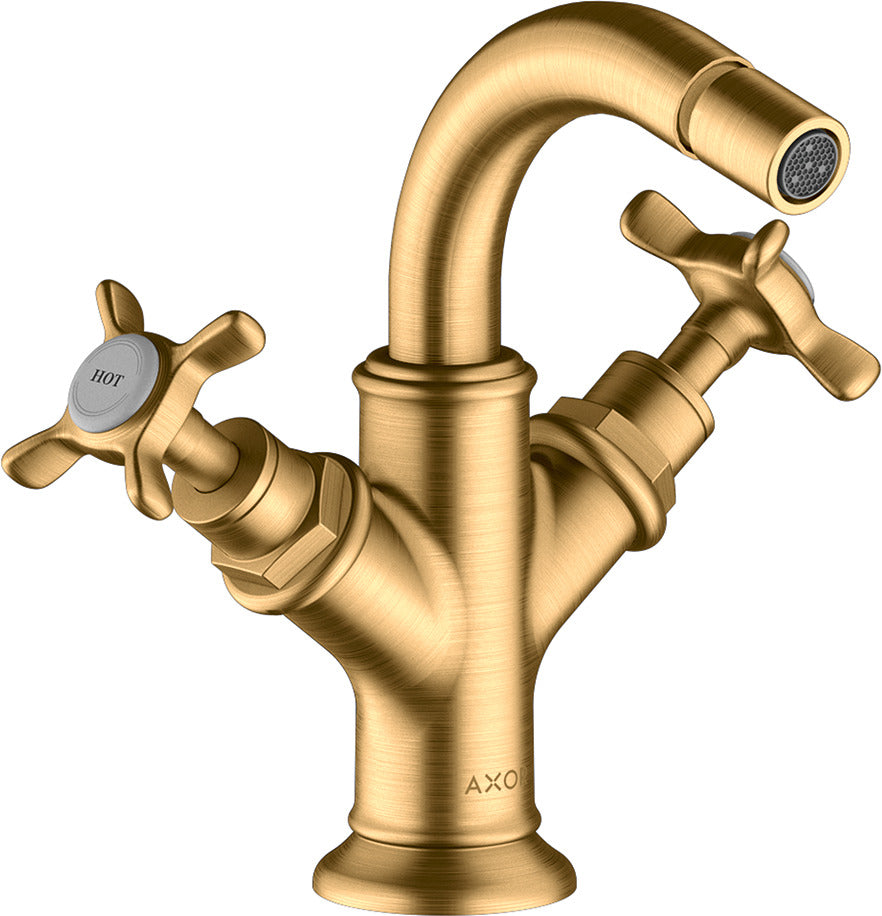 AXOR Montreux 2-handle bidet mixer with cross handles and pop-up waste