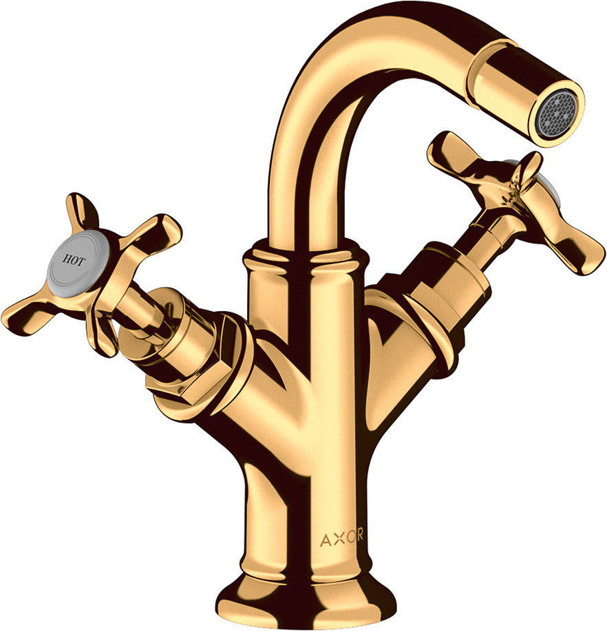 AXOR Montreux 2-handle bidet mixer with cross handles and pop-up waste