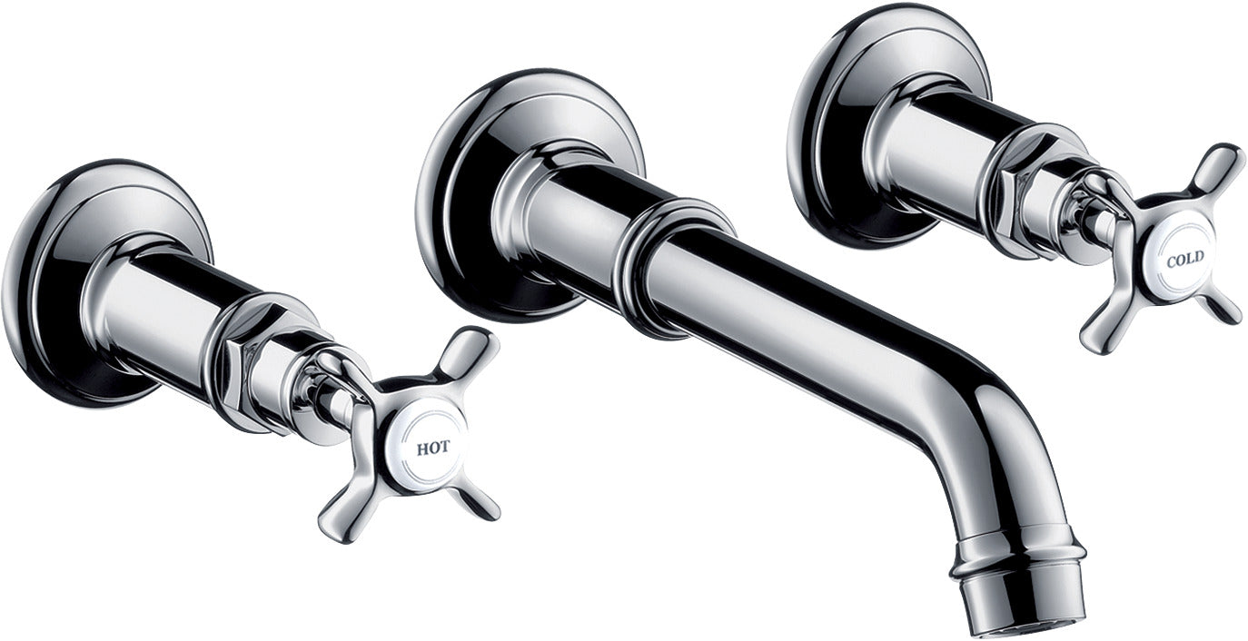 AXOR Montreux 3-hole basin mixer for concealed installation wall-mounted and cross handles