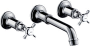 AXOR Montreux 3-hole basin mixer for concealed installation wall-mounted and cross handles
