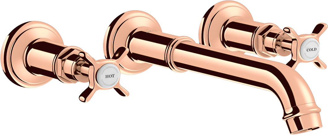 AXOR Montreux 3-hole basin mixer for concealed installation wall-mounted and cross handles