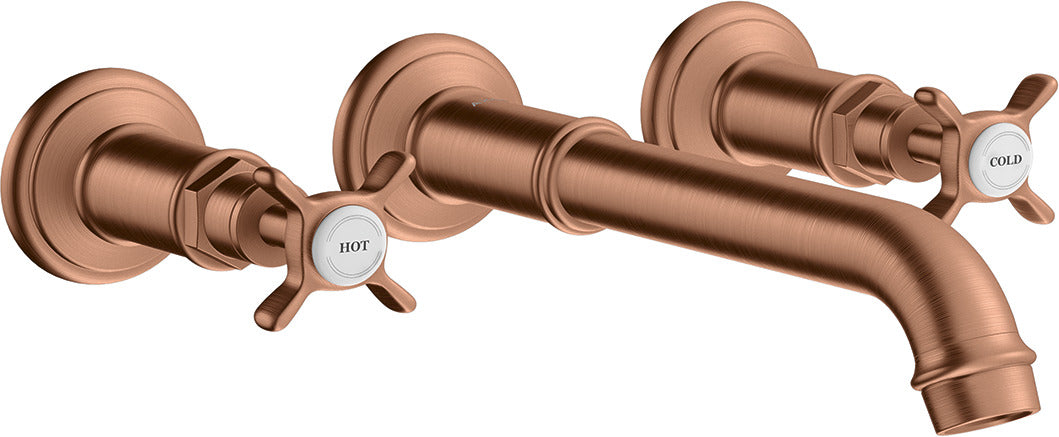 AXOR Montreux 3-hole basin mixer for concealed installation wall-mounted and cross handles