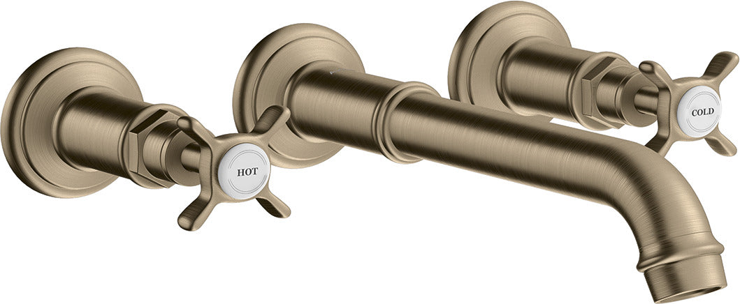 AXOR Montreux 3-hole basin mixer for concealed installation wall-mounted and cross handles